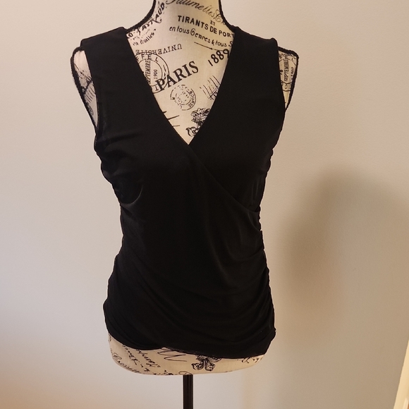 INC International Concepts Black V-Neck Tank Top - Picture 2 of 9